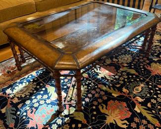 Faux Bamboo Rectangular Wood & Glass Coffee Table - $300 
36 wide 
48 long 
16 tall 