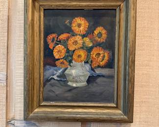 Vintage Oil Floral Painting - $225 
14 tall
12 wide 
