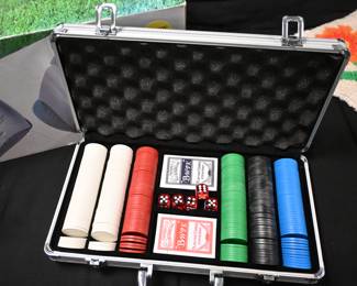 Poker Set Texas Hold'em Poker Game In Case
