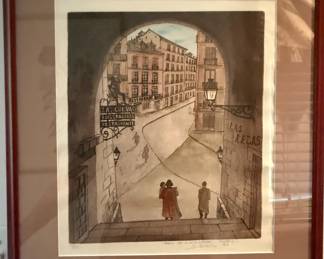 Framed limited edition print "Arco de Cuchilleros" in Madrid, Spain by Sabatacha (#71/75)