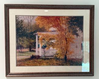Framed autumnal print by "SP"