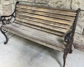 Cast iron park bench
