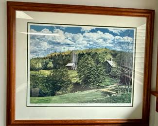 Framed limited edition lithograph "Filed of Greens" by Marla McCormick (#33/450)