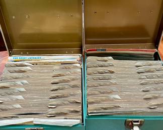 2 of 3 boxes of cataloged vintage 45 records