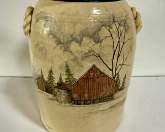 Vintage hand painted crock signed by Mary Ann