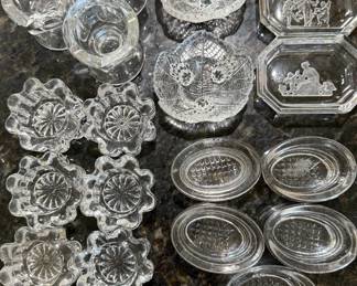 Vintage glass salt cellars 