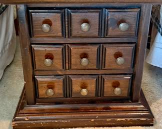 Vintage apothecary style 3-drawer side table (1 of 3)