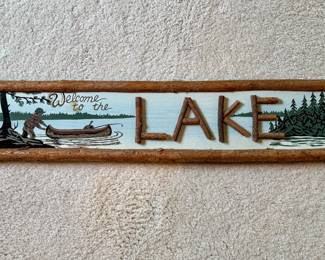 Wood welcome sign