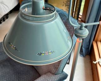 Vintage blue metal pole lamp