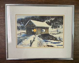 Framed watercolor signed by artist