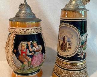 Vintage RM beer stein and musical beer stein from Germany