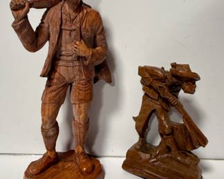 Vintage hand carved wooden figurines