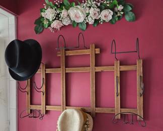Victorian wall hat rack