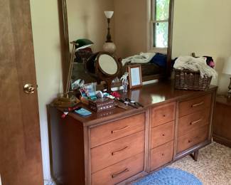 Beautiful MCM dresser with mirror 