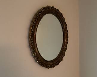 Two matching brass mirrors