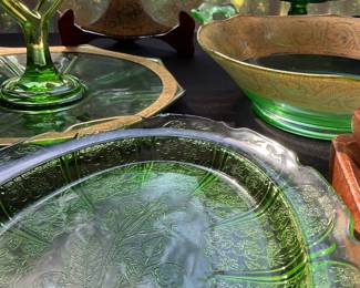 Depression glass pieces