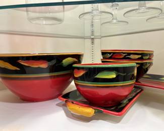 6 piece serve ware by Clay Art