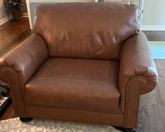 NFM chair and a half, brown leather, perfect condition!