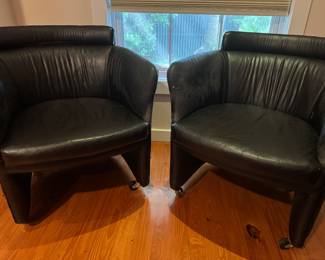 Black leather chairs