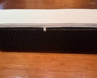 Wicker end of bed storage bench 