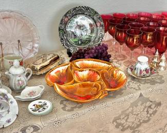 Glassware, Cranberry Stems