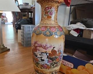 Vintage Japanese Satsuma vase 24"