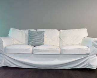  01 White 3seat IKEA Couch