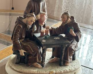 10”x10” Capodimonte Monks Playing Cards