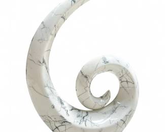 Ceramic Swirl Sculpture w/ Marble Finish