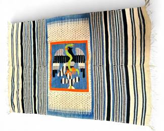 Vintage Mexican Saltillo Serape Blanket