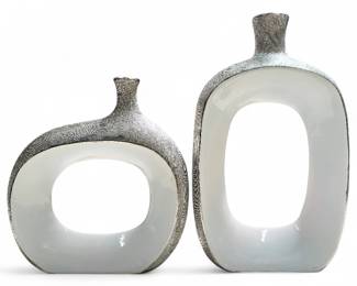IMAX Riley Gray Metallic Ceramic Vases