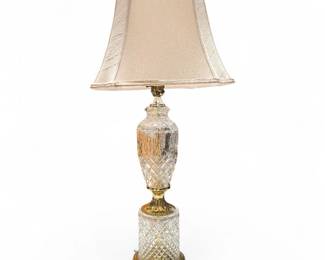 Vintage Cut Glass Crystal Table Lamp