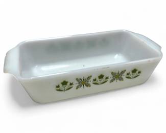 Vintage Fire-King Meadow Green Milk Glass Dish