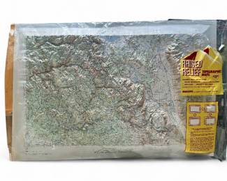 Raised Relief Topographic Map of Mariposa, CA, 1970