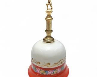 Ceramic Hand Bell w/ Cherub Finial