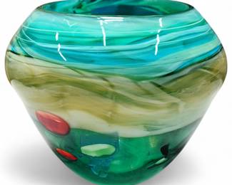 Viz Art Glass Hand-Blown Abstract Bowl