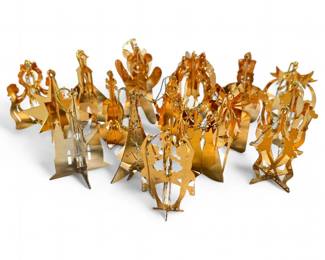 Gold-Plated Danbury Mint Christmas Ornaments