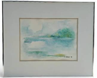 Framed Signed Watercolor Landscape by E. Ozawa, 1993