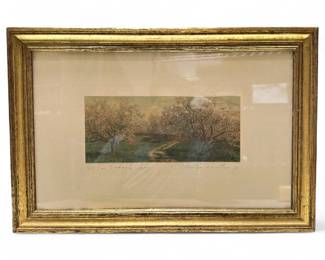 Wallace Nutting Hand-Colored Photograph, “The Fair Orchard Way,” c. 1915–1925