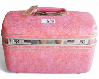Vintage Samsonite Silhouette Pink Train Case, 1960s