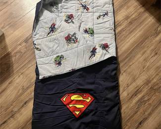 Vintage Pottery Barn Kids Superman Sleeping Bag