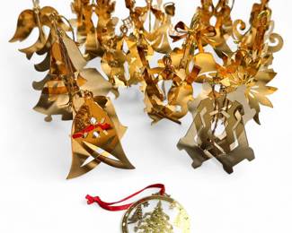 Danbury Mint Gold-Plated Christmas Ornaments