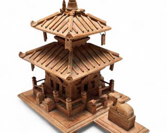 Nepali Handmade Wooden Replica of Pashupatinath Temple