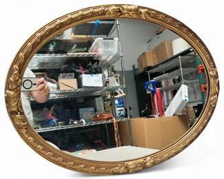 Ornate Oval Rococo Gilded Wall Mirror
