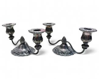 Lead Antimony 1631 Silverplated Baroque Candelabras