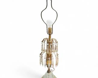 Mid-Century Brass & Crystal Prism Lamp