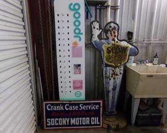 1958-1965 double sided Coca Cola School Crossing Guard w/ original Coca Cola base & wheels!