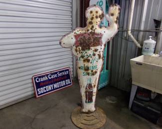 1958-1965 double sided Coca Cola School Crossing Guard w/ original Coca Cola base & wheels!