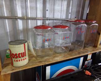 Sealed Boscul Coffee Can and set of super nice Lance jars 