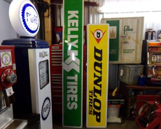 NOS Kelly Tires & Dunlop Tires signs 